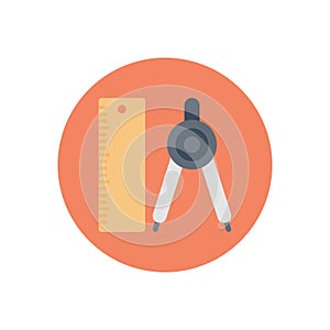 Compass vector flat color icon