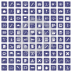 100 compass icons set grunge sapphire