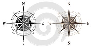 Compass, isolated vector illustration in both black and color versions photo