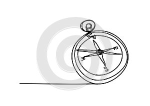 compass , line drawing style , idea concept , Vector Illustration