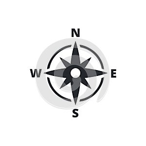 Compass Line Icon Vector Illustration. Isolated flat compass. Topography or sea navigation concept. Wind rose.