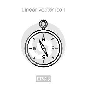 Compass. Linear icon.