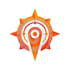 Compass location logo element design template icon