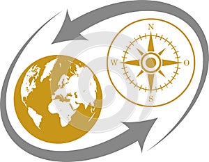 Compass logo, compass icon, travel logo, tourism logo, compass and travel logo, adventure logo, background