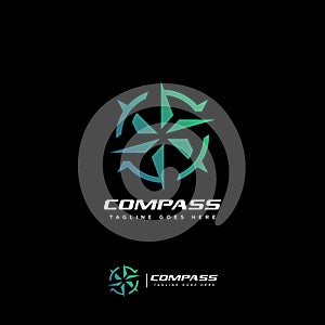 Compass logo design creative, Minimalist and modern vector illustration design suitable for business and brands