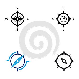 Compass logo, directional guide or pandom. Compass logo icon vector illustration template