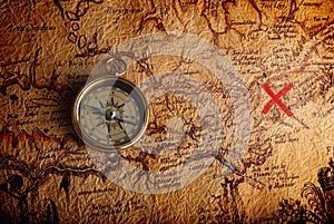 Compass and a map