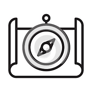 Compass,  map, navigation, directions fully editable vector icon