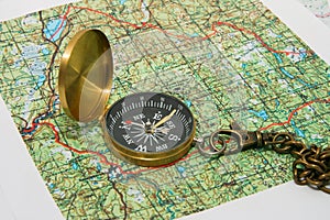 Compass and maps photo