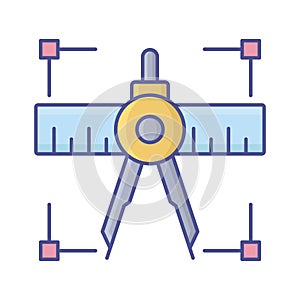 Compass Measure Vector Icon which can easily modify or edit