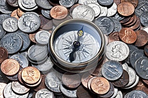 Kompas peníze řízení služby 