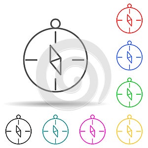 compass multi color style icon. Simple thin line, outline vector of measuring Instruments icons for ui and ux, website or mobile