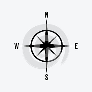 Compass navigation icon isolated flat design vector illustration