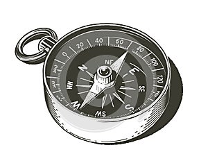 Compass. Navigational device. Show side world. Eps10 photo