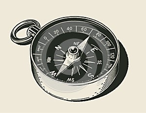 Compass. Navigational device. Show side world. Eps10