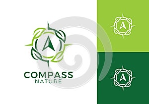 compass north nature simple modern logo design