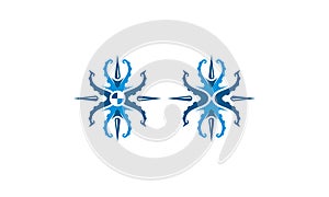 Compass octopus logo icon vector