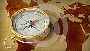 compass old map vintage world earth 3D