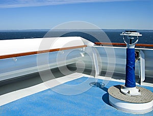 Compass on the outer deck of a cruise ship