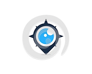 Compass Pin Point Icon Logo Design Element
