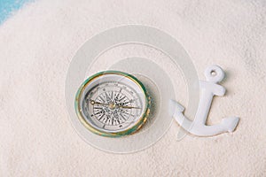 Compass and plastic anchor