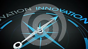 Compass pointing to innovation