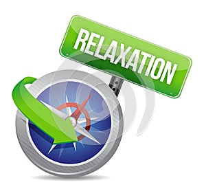 Compass pointing to relaxation. illustration