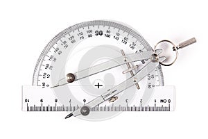 Compass on protractor photo