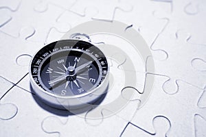 Compass On Puzzle