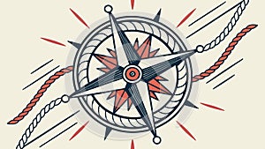 Compass rose with abstract lines, navigation and exploration. vector design Generative AI