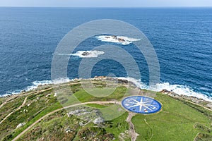 Compass rose in A Coruna, Galicia, Spain.