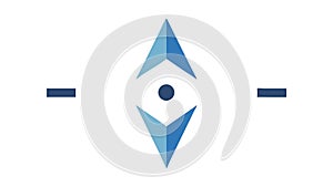 Compass Rose Direction Indicator Icon for Navigation, vector design Generative AI