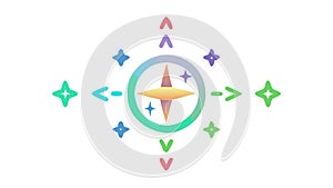 Compass Rose Icon: Direction Navigation Guide, vector design Generative AI