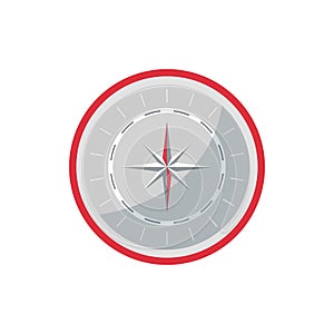 Compass rose icon in flat style