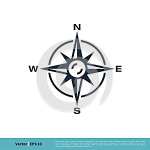 Compass Rose Icon Vector Logo Template Illustration Design. Vector EPS 10