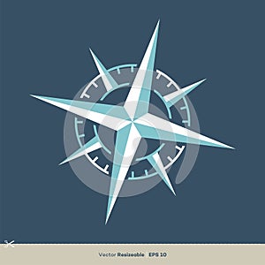Compass Rose Logo Template Illustration Design. Vector EPS 10
