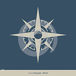 Compass Rose Logo Template Illustration Design. Vector EPS 10
