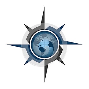 Compass Rose Logo Vector Design Template