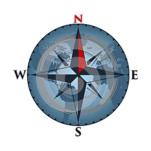 Compass Rose Logo Vector Design Template