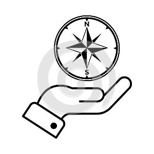 Compass Rose Logo Vector Design Template