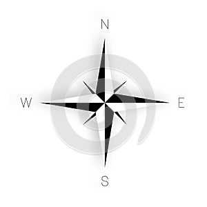 Compass rose - nautical chart. Travel equipment displaying orientation of world directions - north, east, south and west