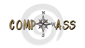 Compass Rose Navigation Direction Logo, vector design Generative AI