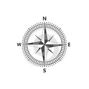 Compass rose, navigition icon. Vector illustration, flat design