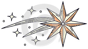 Compass rose star symbol, elegant navigation and direction. vector design Generative AI