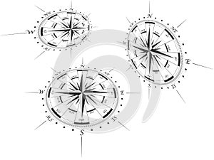 Compass roses in perspective