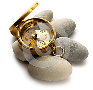 Compass and sea stones
