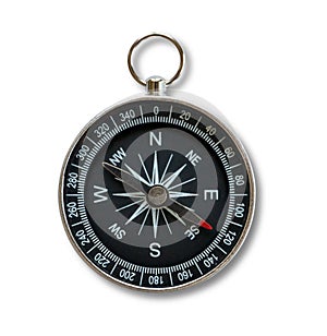 Compass with shadow isolated on white background