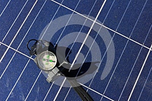 Compass on Solar Panel Importance of Direction Concept