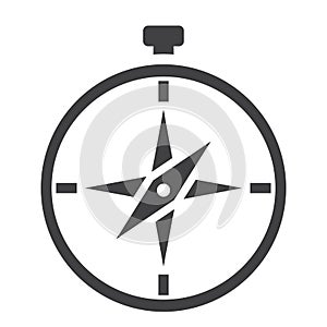 Compass solid icon, navigation and travel