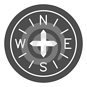 Compass solid icon, Sea cruise concept, Navigation nautical equipment sign on white background, Compass icon in glyph